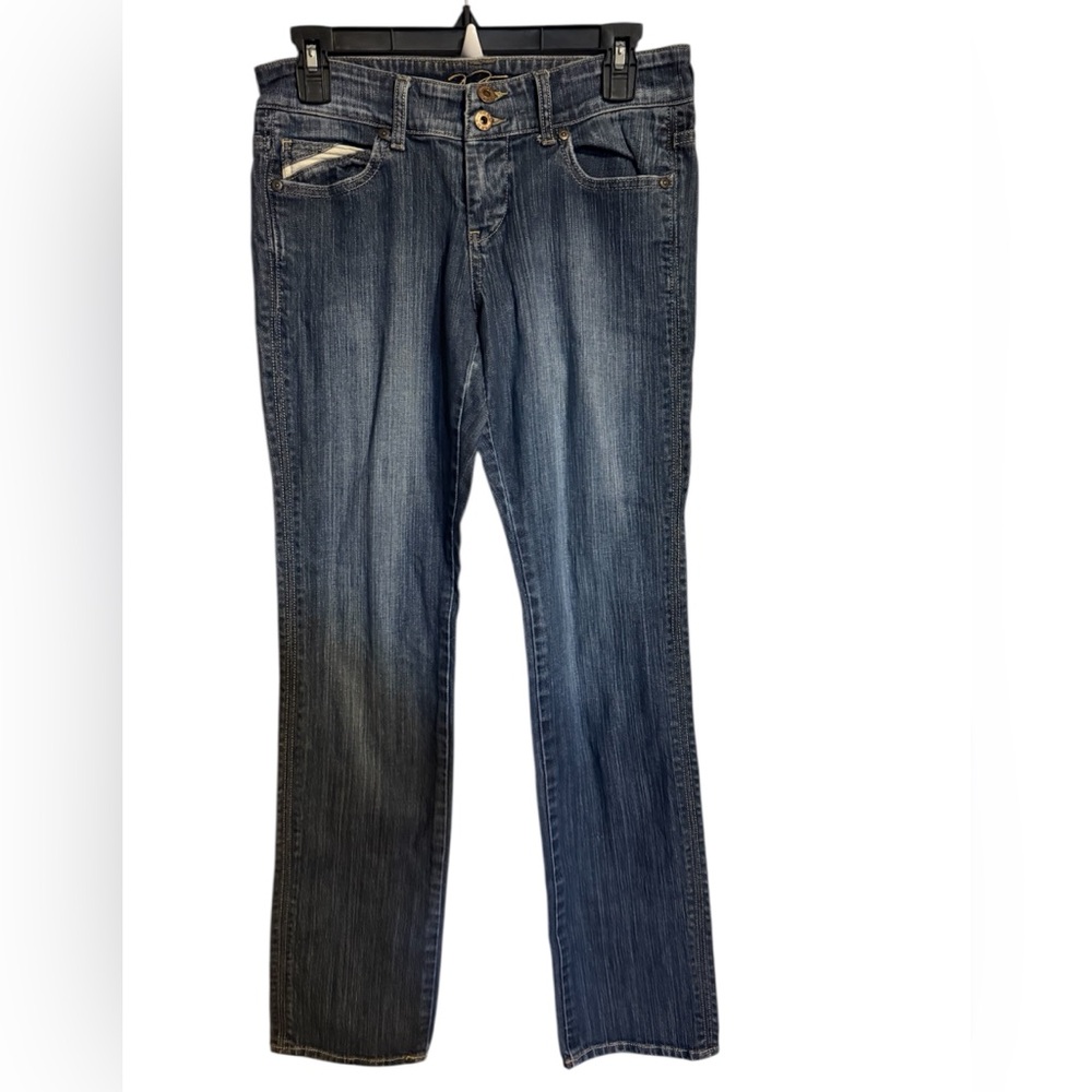 Papaya Dark Blue denim medium wash Straight Leg Jeans ladies juniors 7